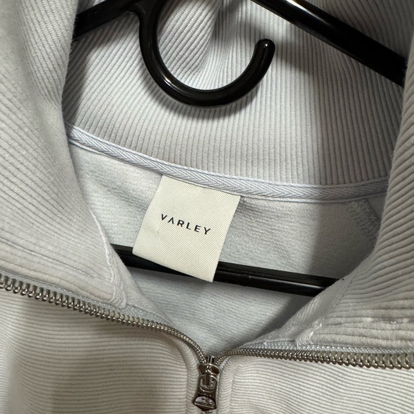 varley ribbed half zip sweatshirt - light blue - Picture 4 of 4